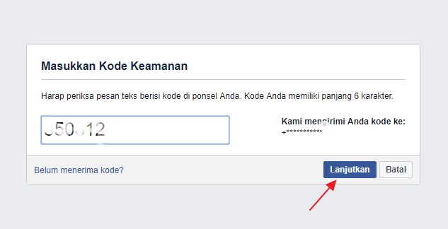 lupa kata sandi fb pake no hp