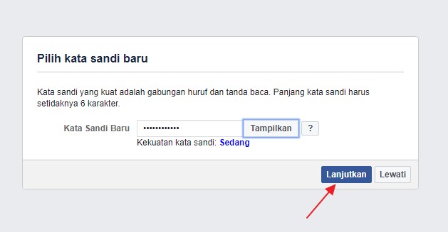 cara reset password facebook