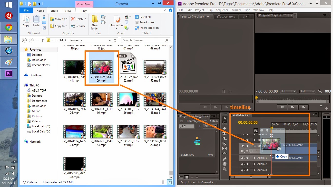 Cara menggabungkan video menggunakan Adobe Pemiere Pro CS6 6