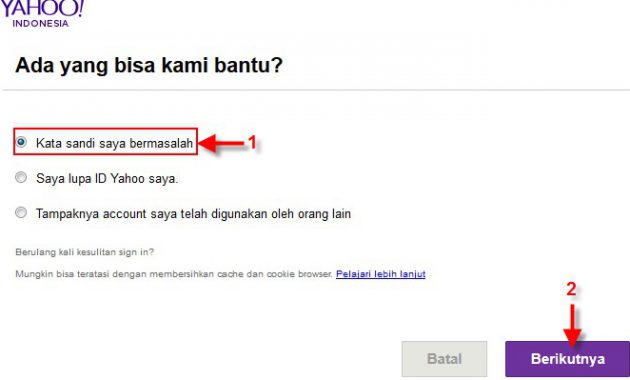 Cara lupa password yahoo