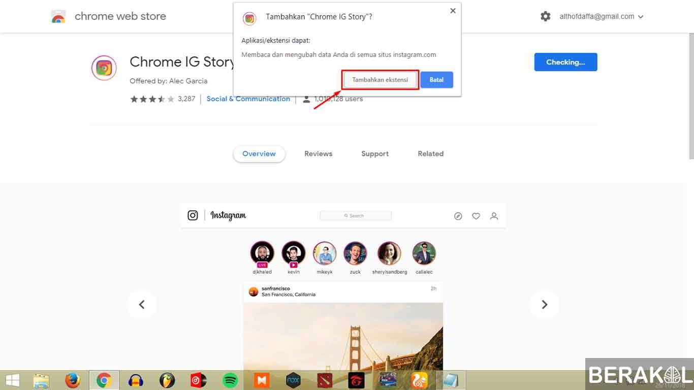 cara download story instagram pc
