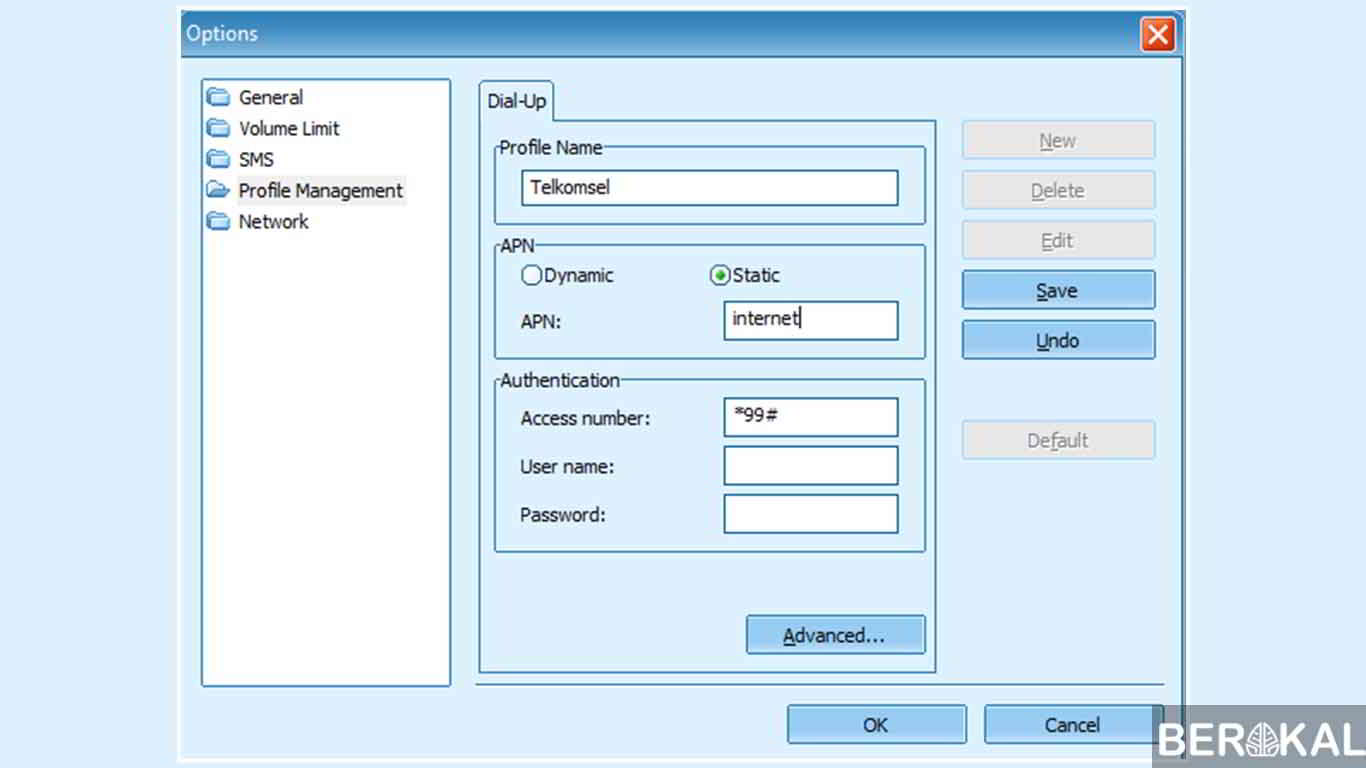 setting apn telkomsel modem