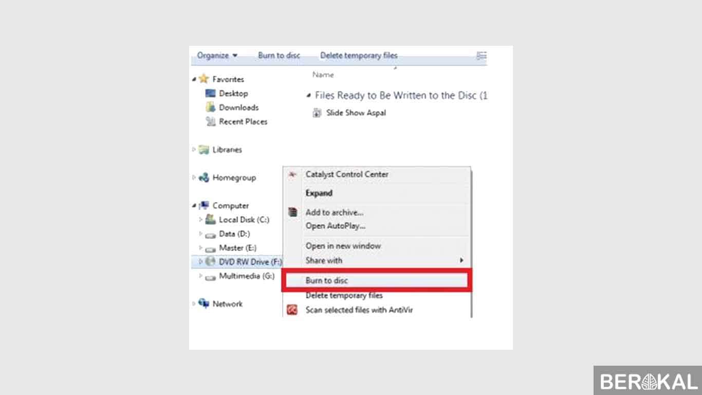 cara burning cd windows 7