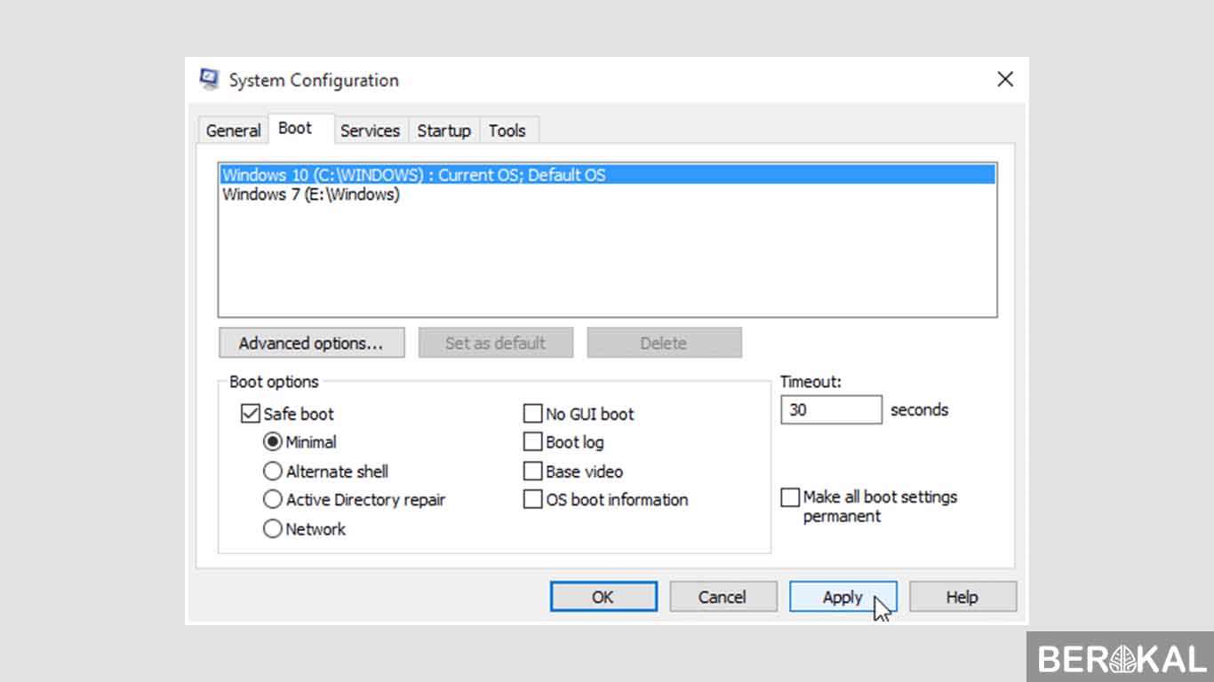 cara masuk safe mode windows 10 laptop