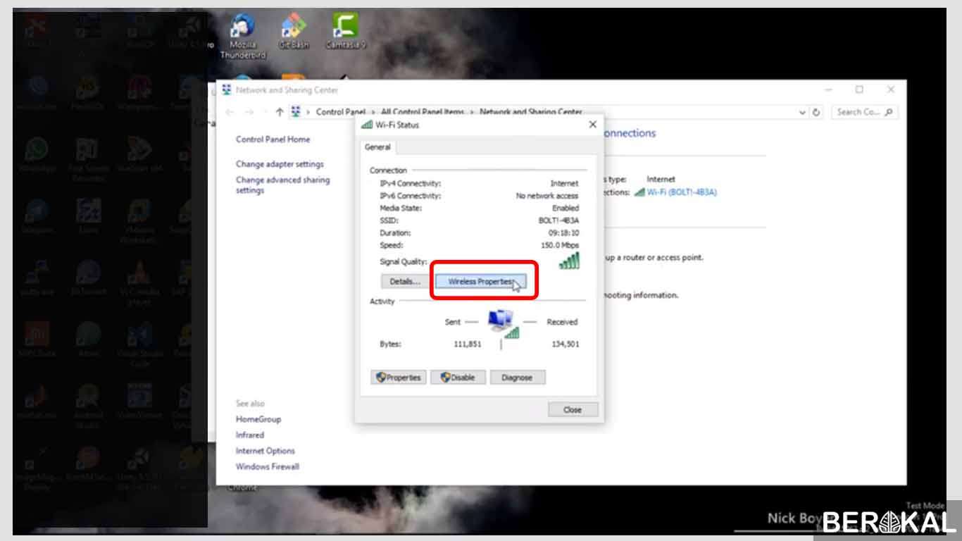 cara melihat password wifi di laptop windows 10