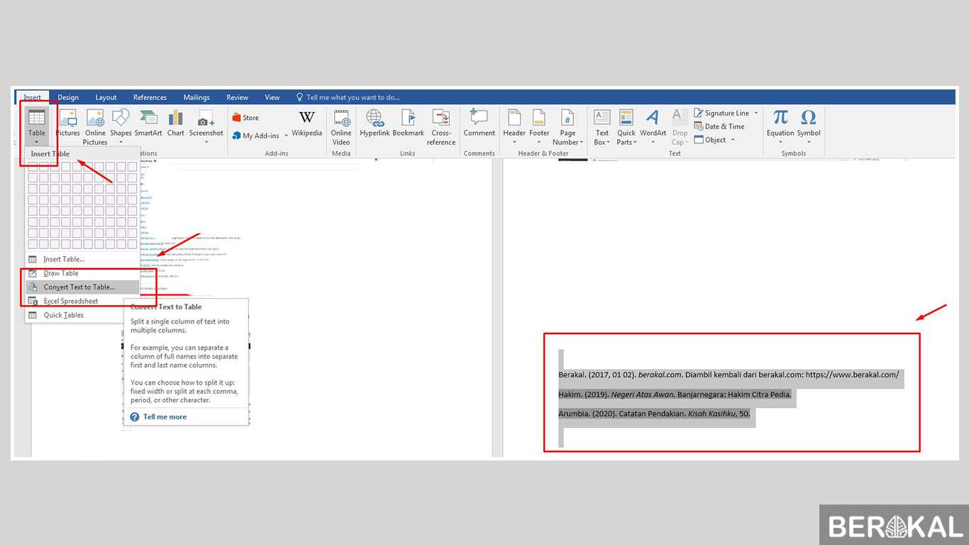 cara membuat daftar pustaka di microsoft word