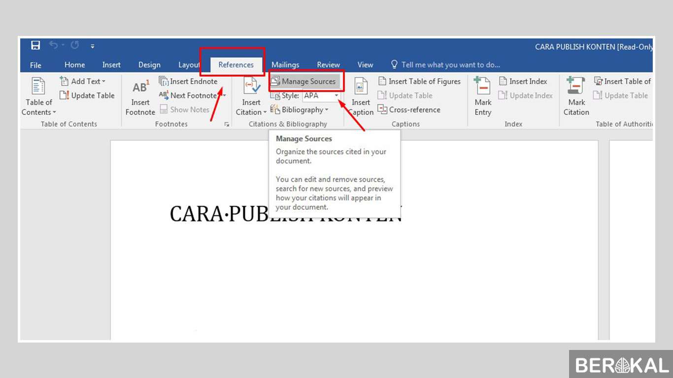 cara membuat daftar pustaka di word 2007