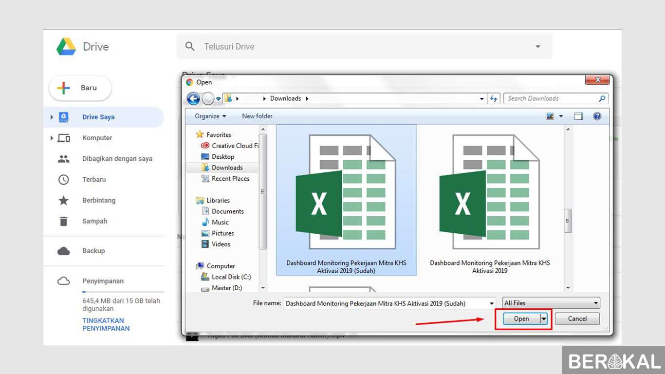 cara menggunakan google drive untuk mengirim file