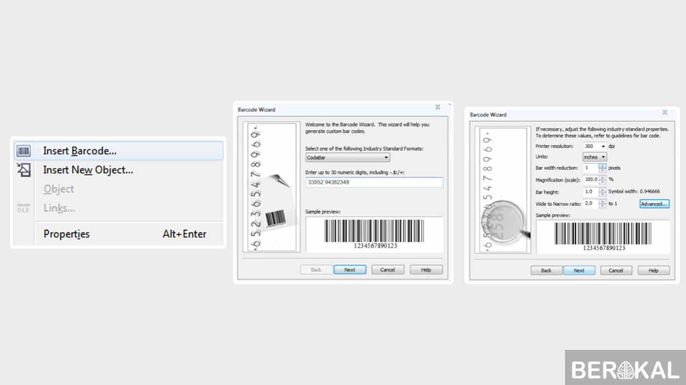 cara membuat barcode berurutan