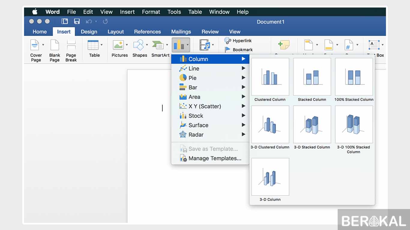 cara membuat grafik di word 2007