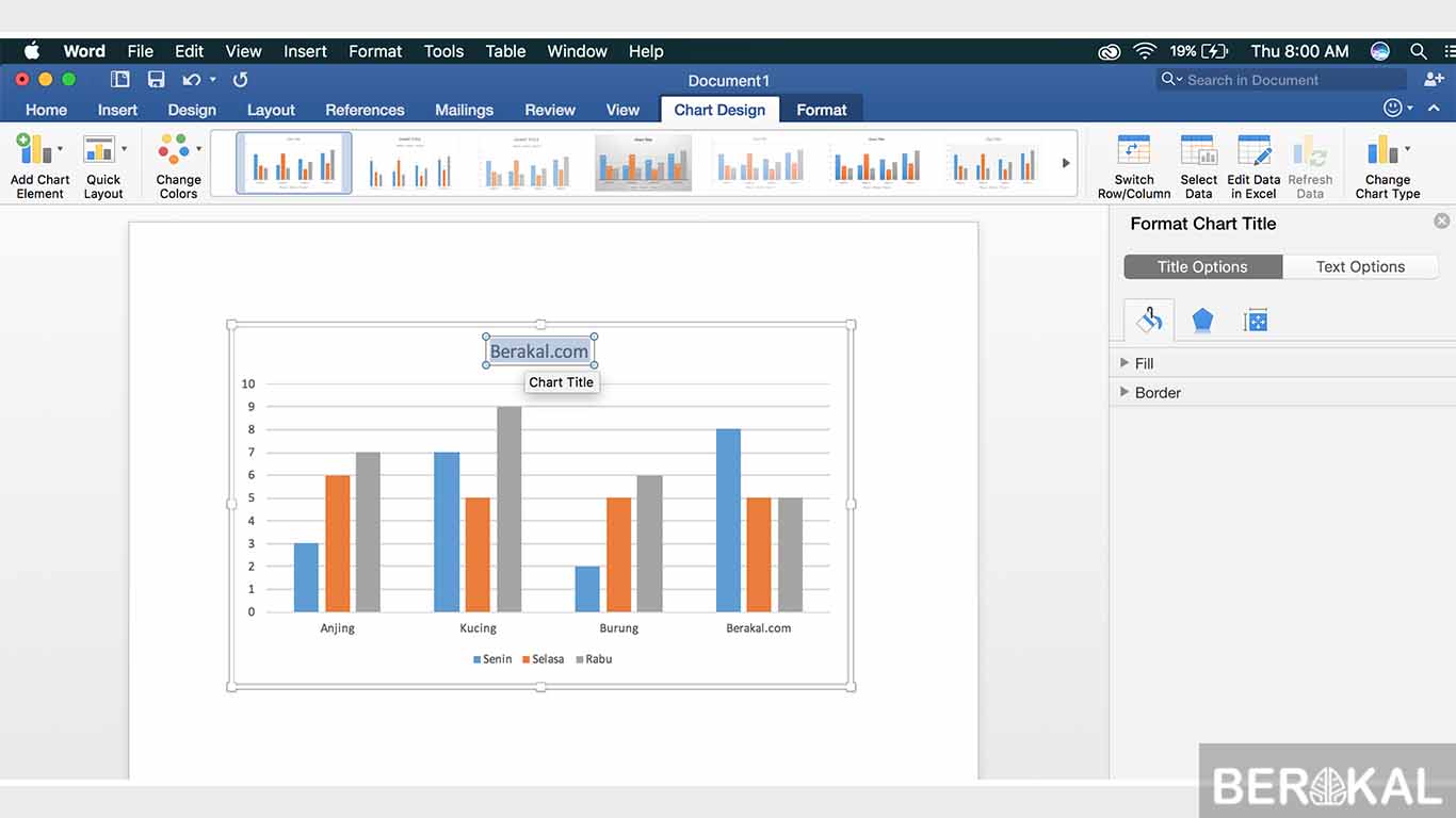 cara menambah grafik di word