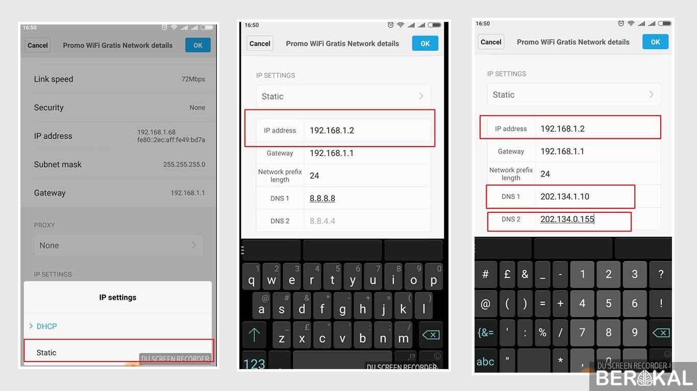 cara mengganti ip address secara manual