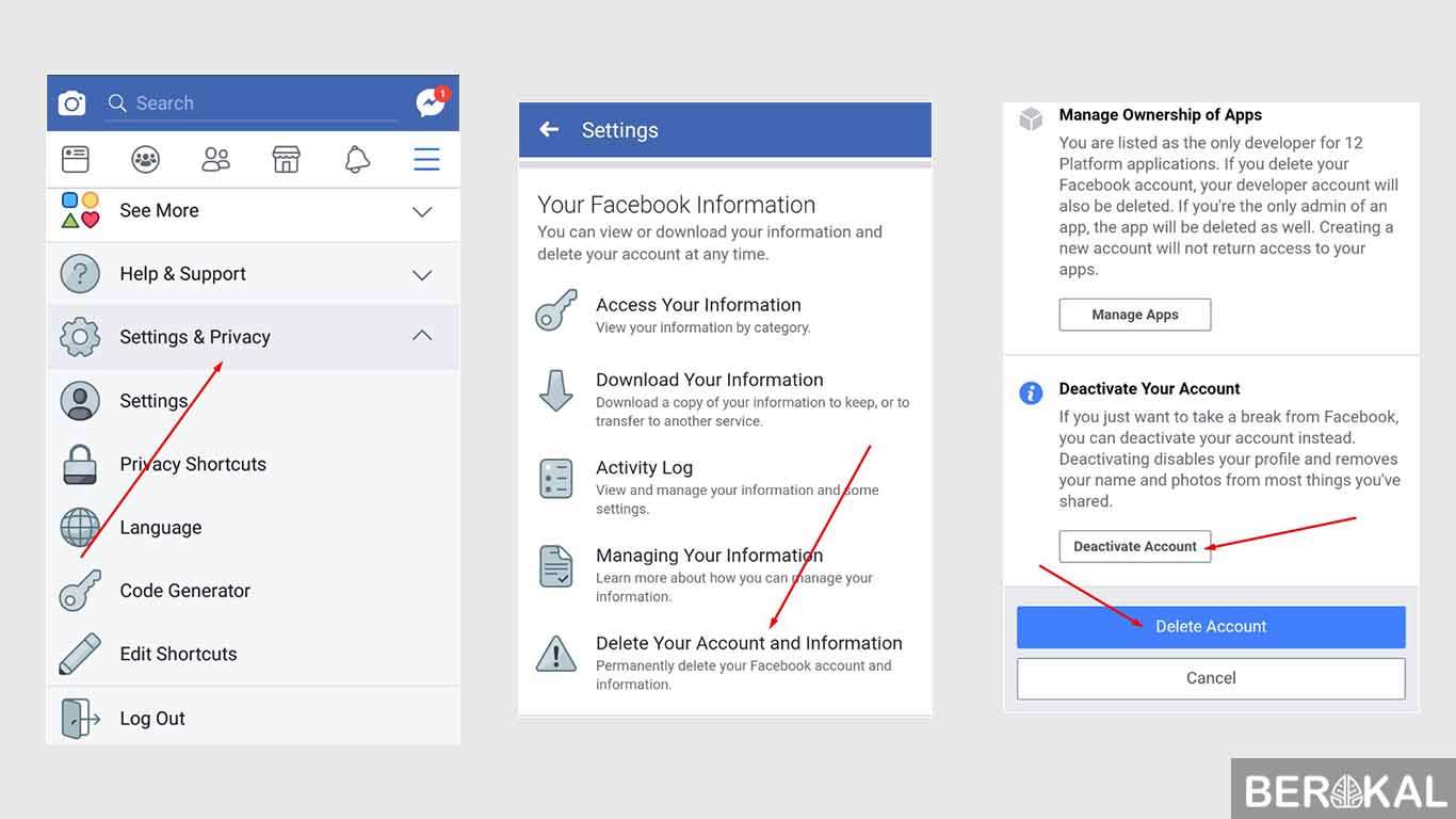 Cara Menghapus Akun Fb Secara Permanen Lewat Hp Info 