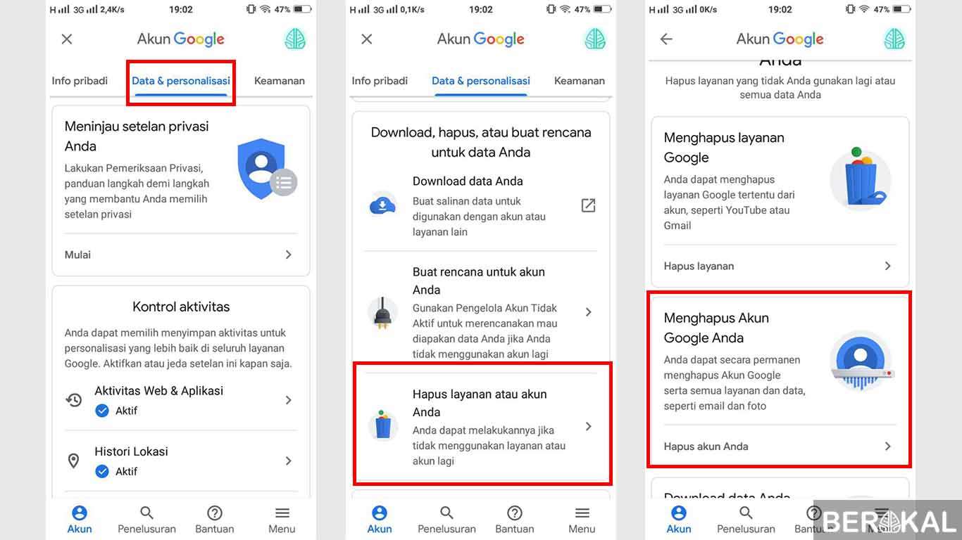 cara menghapus akun gmail di hp