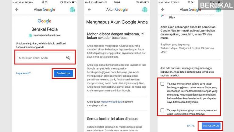 CARA MENGHAPUS GMAIL DARI PERANGKAT visual data 7
