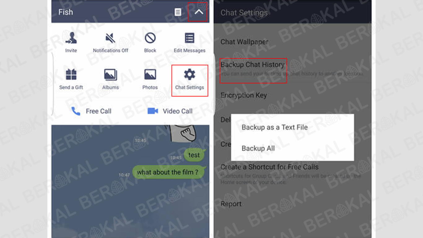 cara backup chat pribadi di line