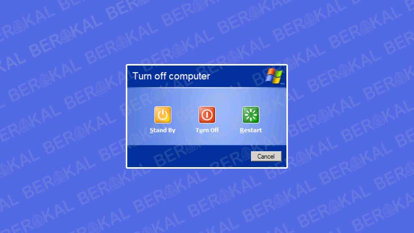 cara shutdown windows xp