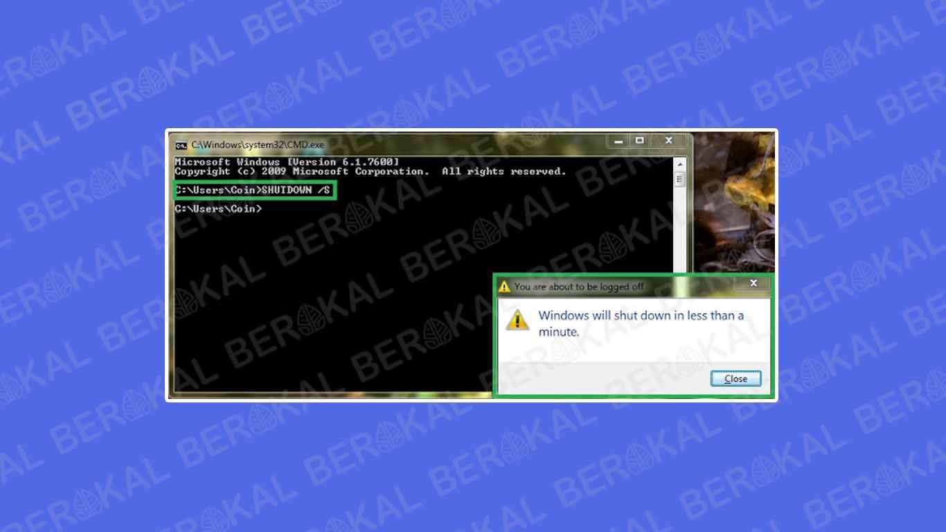 shutdown laptop dengan cmd