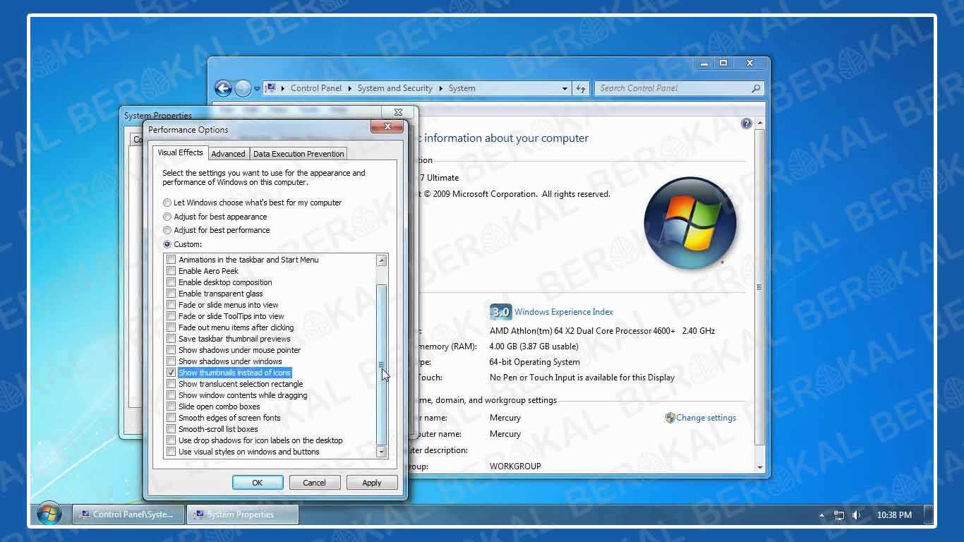 Cara Mempercepat Windows 7 dengan Mematikan Efek Aero