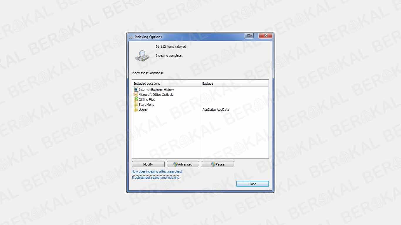 Cara Mempercepat Windows 7 dengan Mematikan Search Indexing