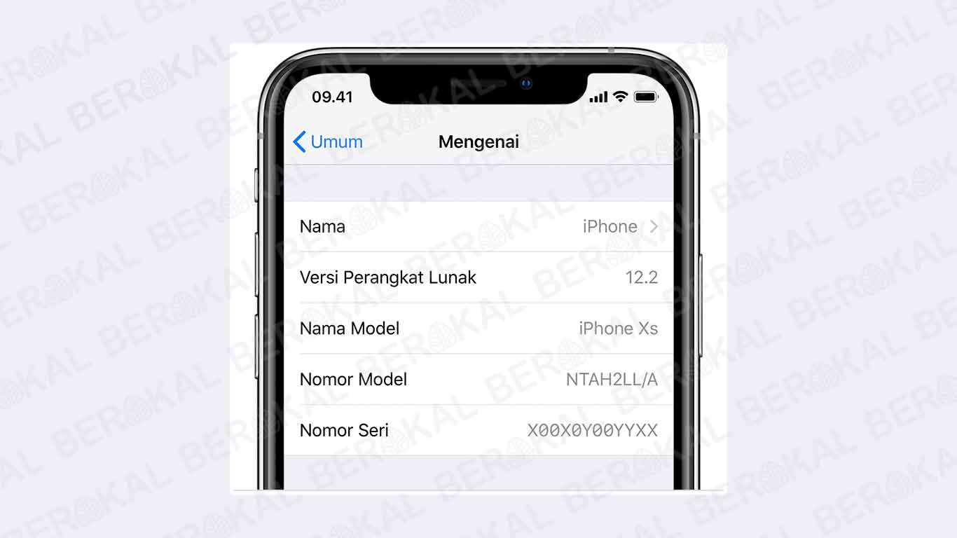 cek model iphone lewat setting