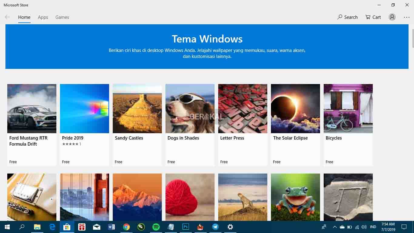 Tema gratis di Microsoft Store