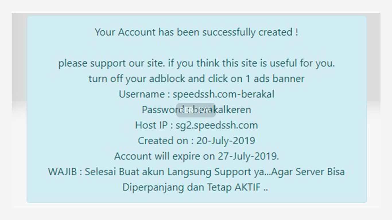 akun berhasil dibuat