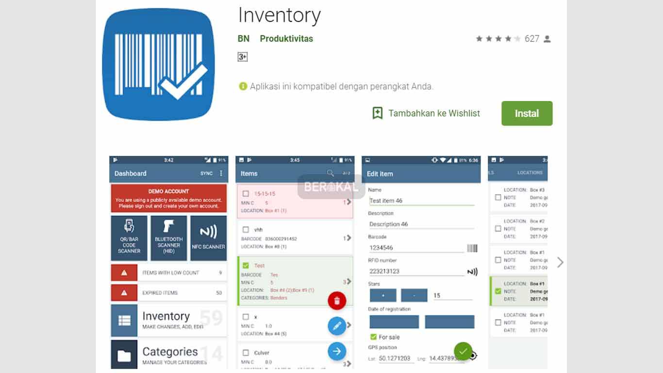aplikasi stok barang android Inventory