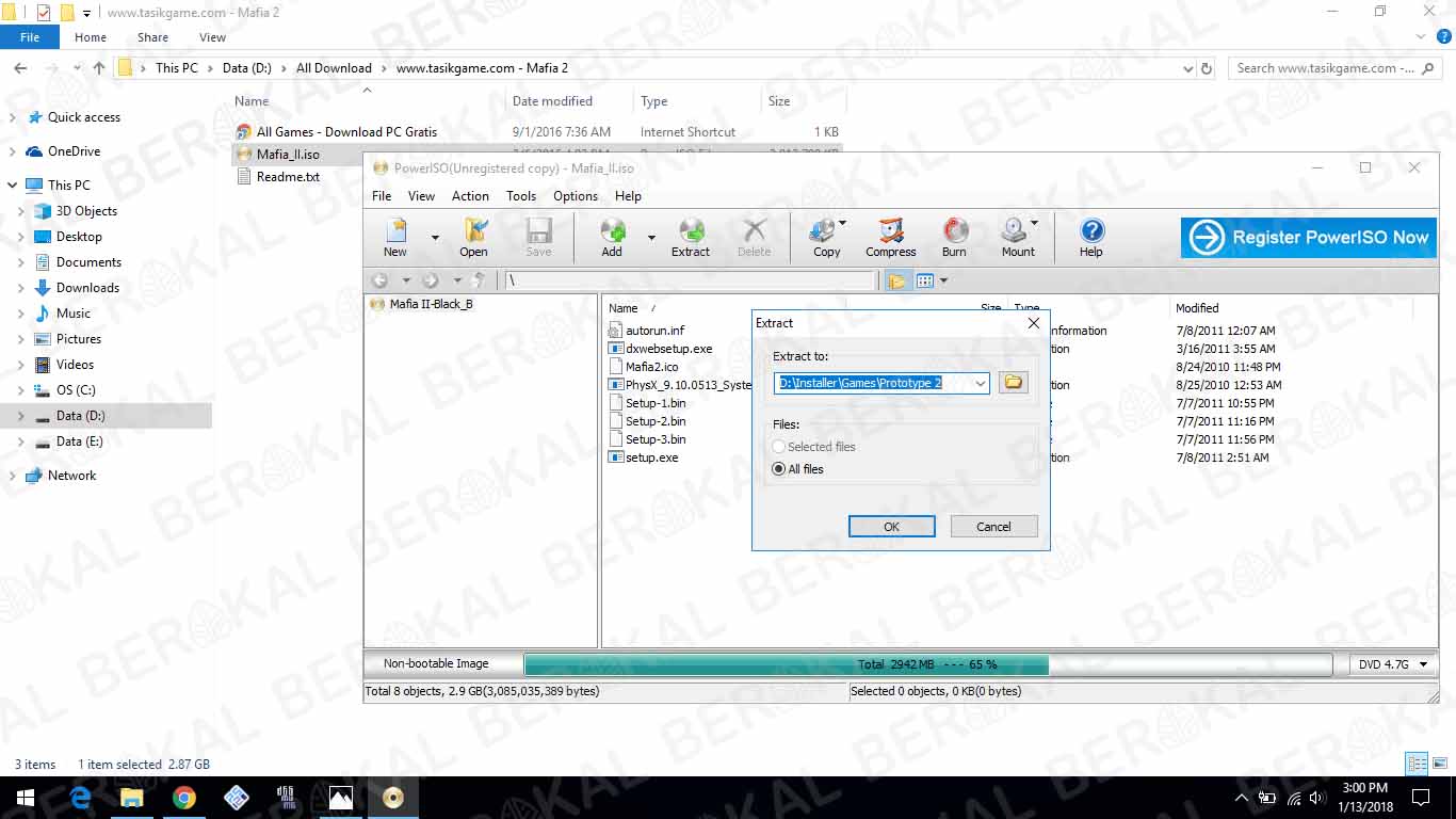 cara buka file dengan PowerISO