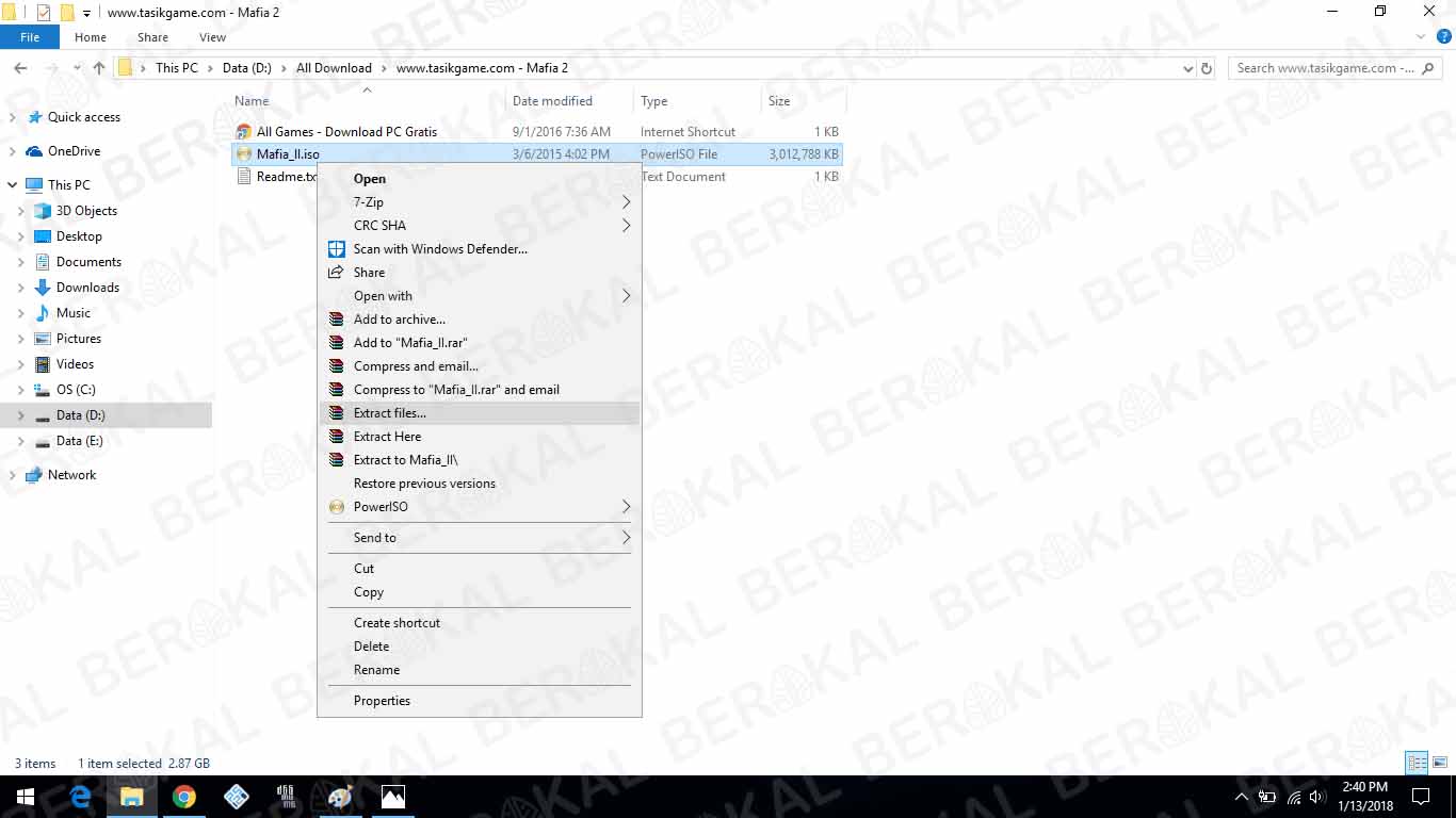 extract file dengan winrar