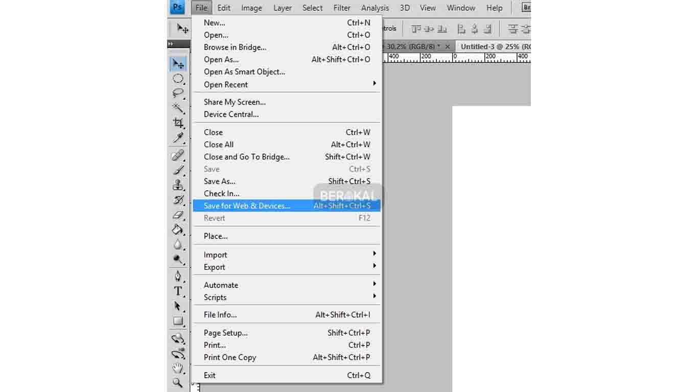 cara menyimpan file di photoshop