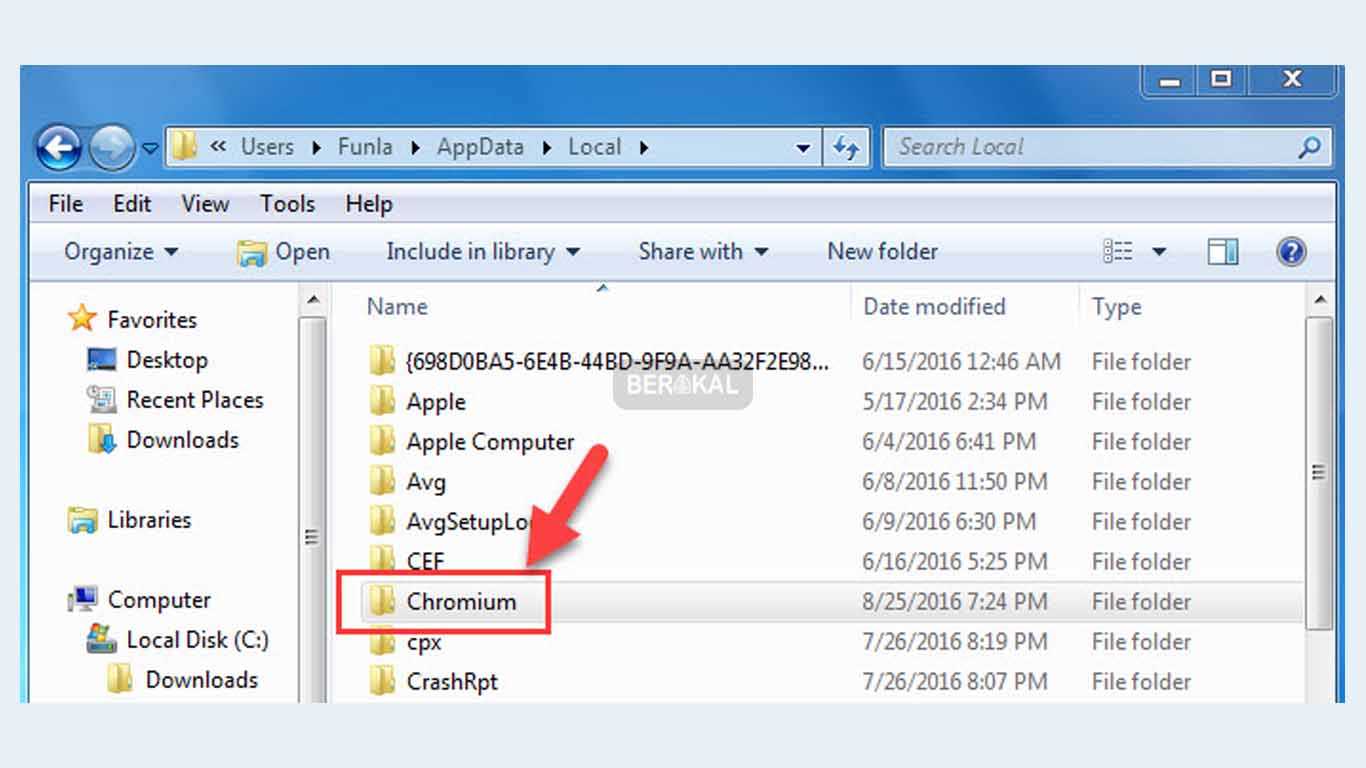 delete folder aplikasi chromium