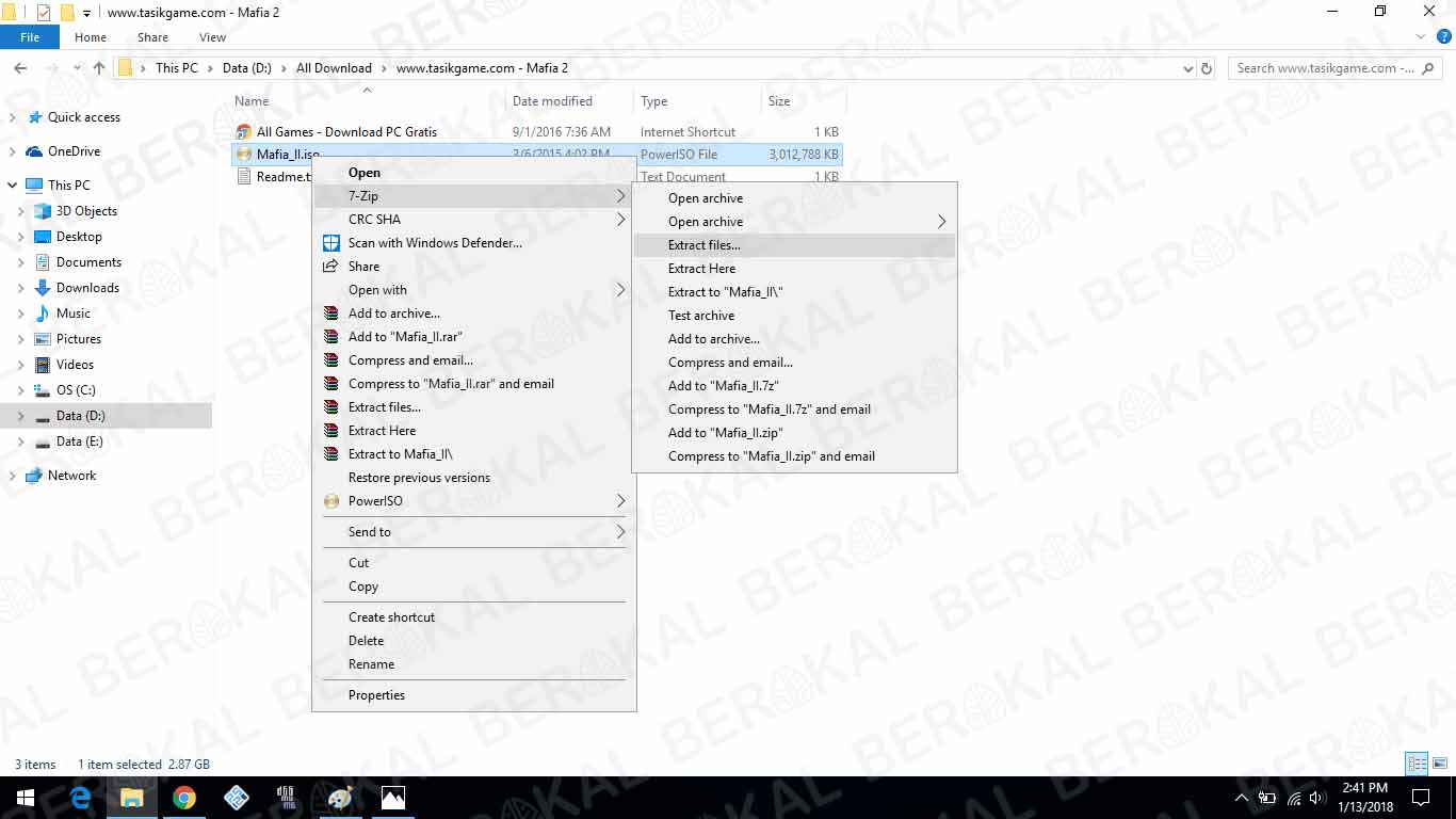 extract file dengan 7-Zip