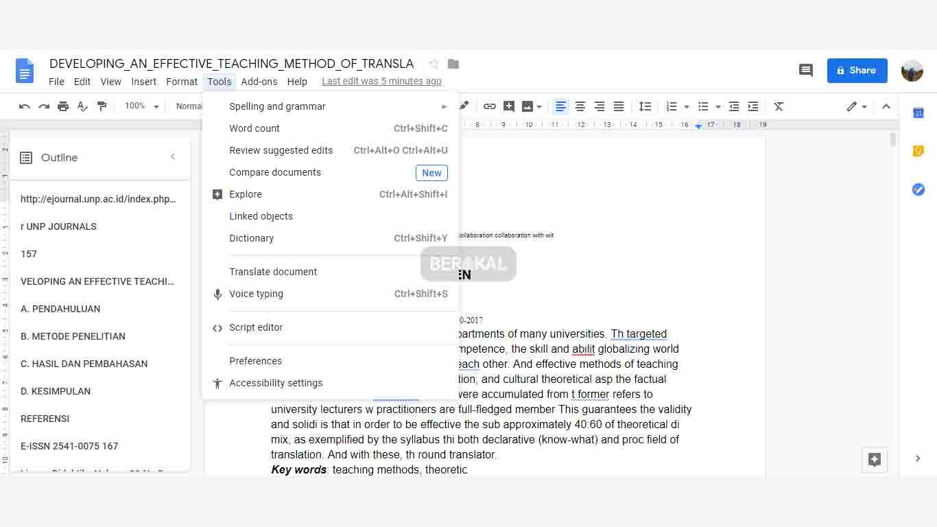 berhasil menerjemahkan file pdf di google drive