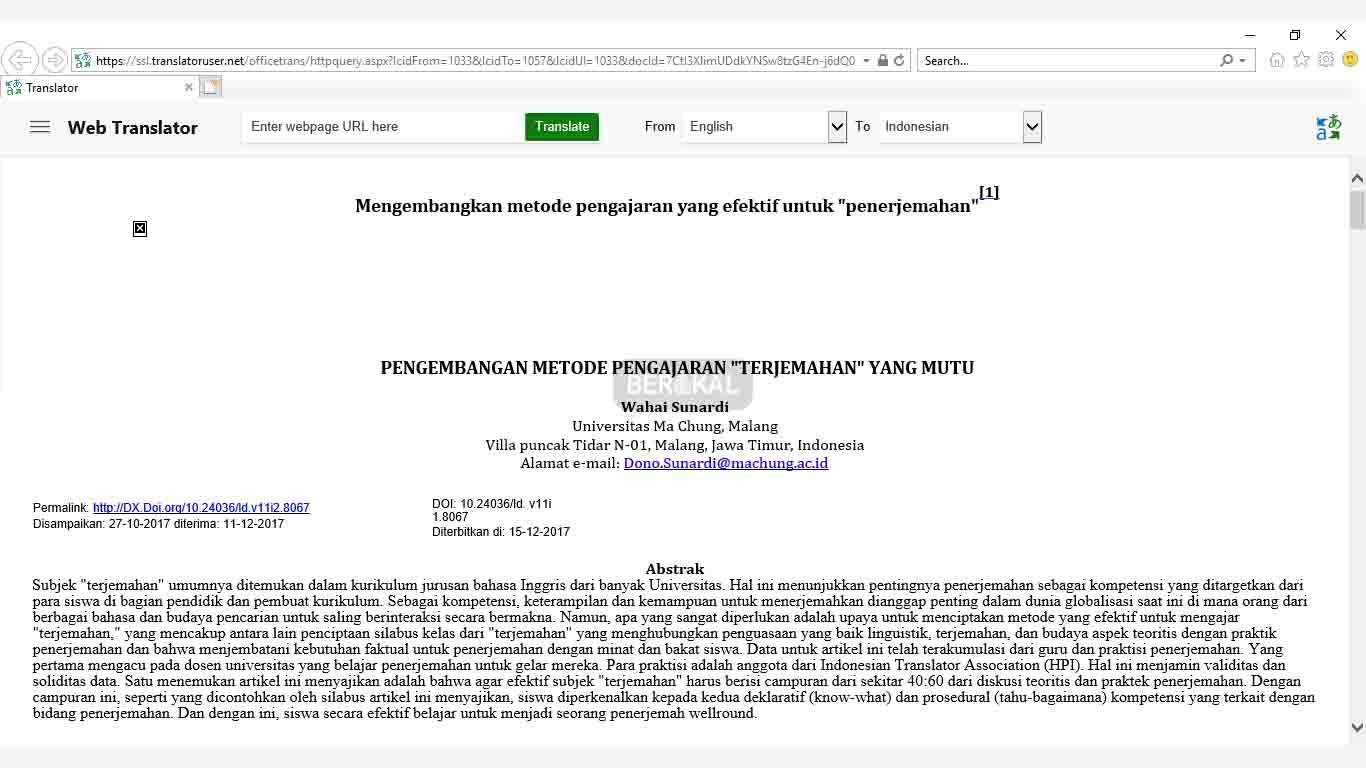 cara menerjemahkan dokumen di microsoft word