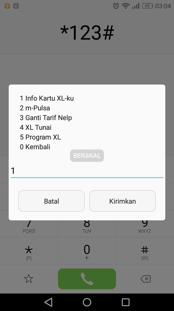 cek nomor sendiri