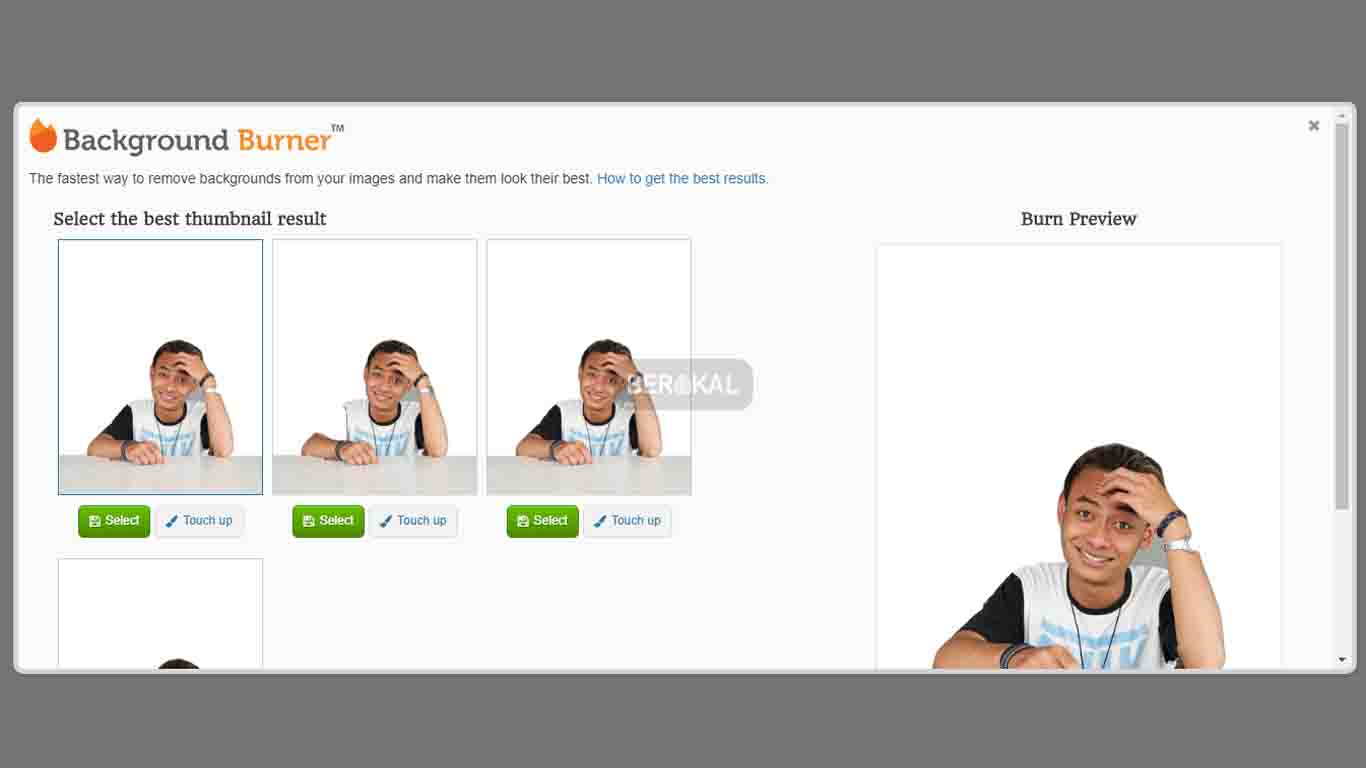 edit foto online dengan background burner