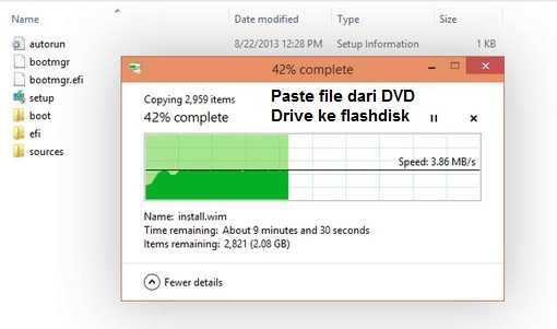 paste file ke flashdisk