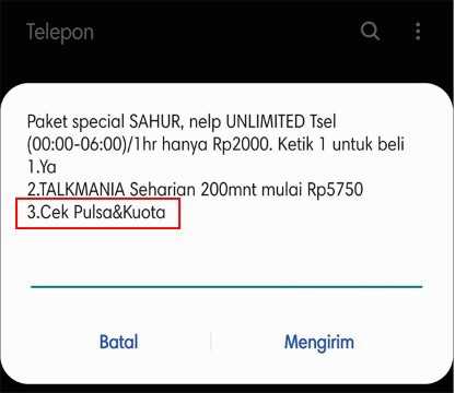 cara cek kuta telkomsel loop