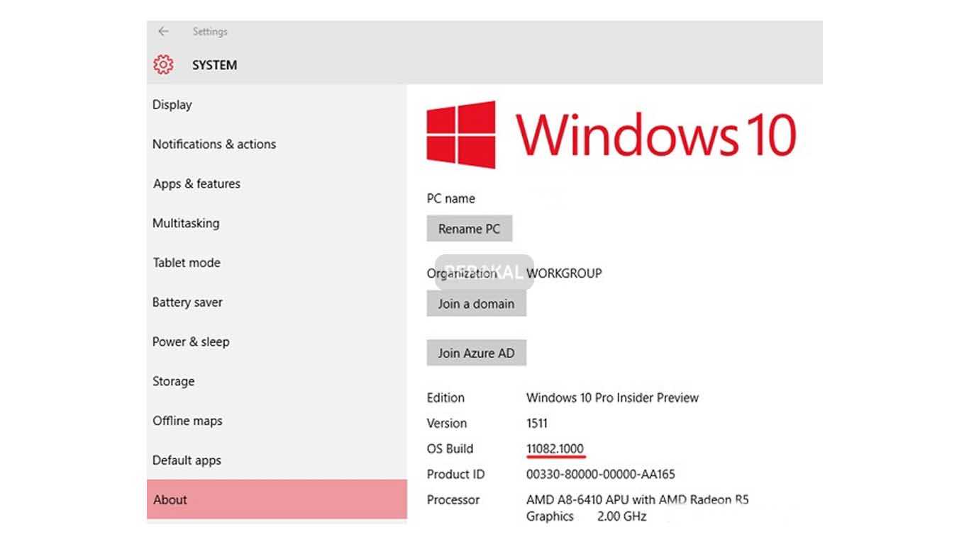 cara melihat versi windows di laptop