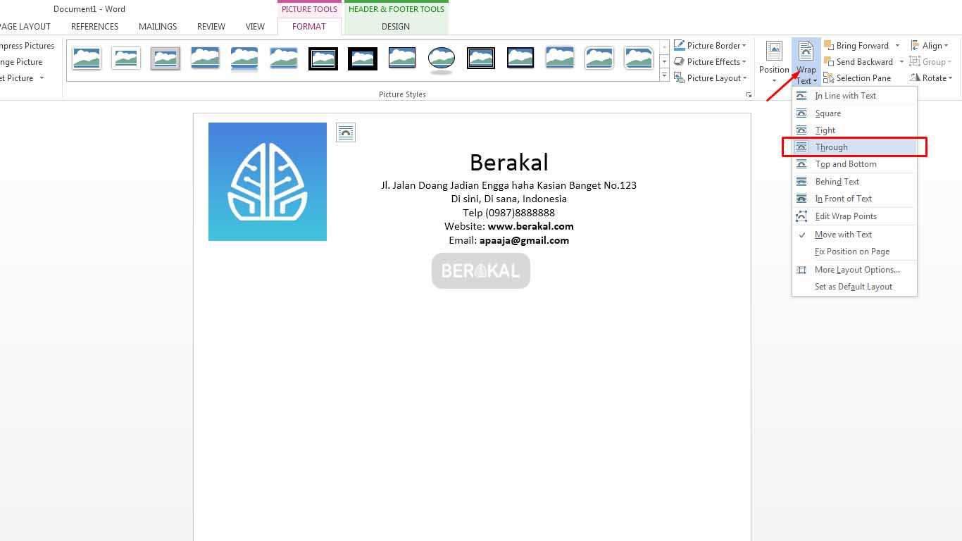 cara membuat kop surat dengan logo di microsoft word 2010