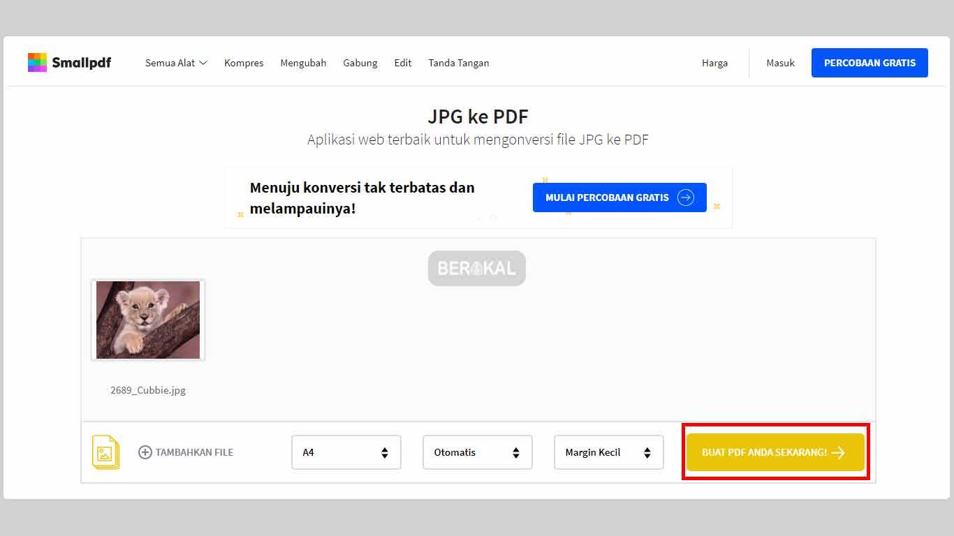 cara mengubah file gambar ke pdf