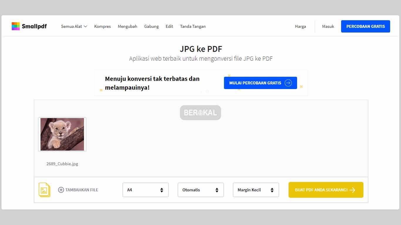 cara mengubah file jpg ke pdf online