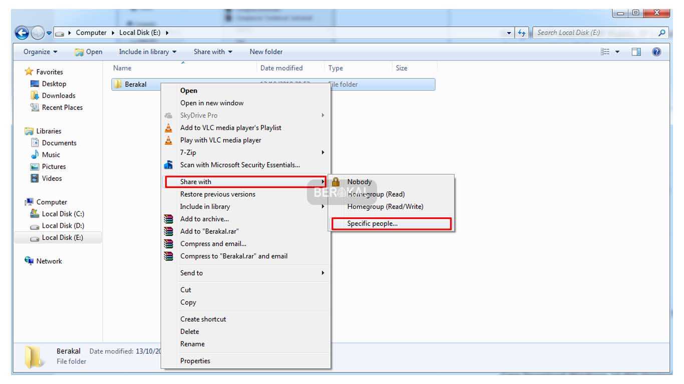  cara sharing folder antar komputer windows satu lan