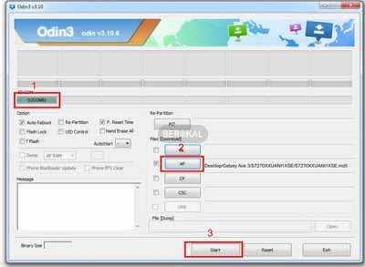 cara flash samsung ace 3 via odin