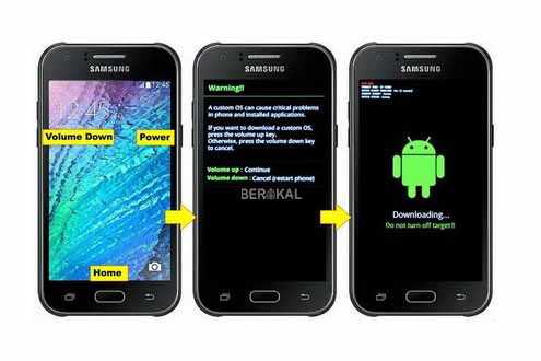 cara flash samsung j1 ace odin mode