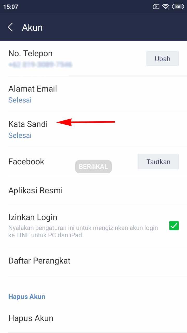 lupa password line tanpa email