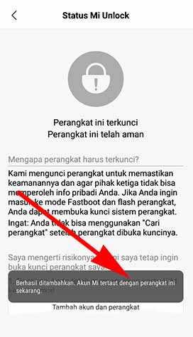 menautkan akun mi dengan perangkat