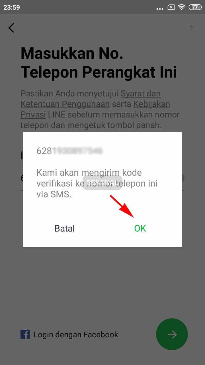 verifikasi nomor telepon