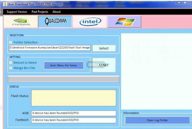 cara flash acer z200 qualcom 9008